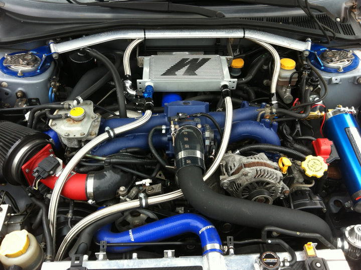 Mishimoto Universal 10 Row Oil Cooler Kit (Metal Braided Lines) - Bull Strap