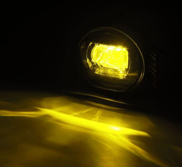 AlphaRex 02-08 Dodge Ram 1500/03-09 Ram 2500/3500 DoubleTap Dual Color LED Proj Fog Lights - Wt/Ambr - Bull Strap