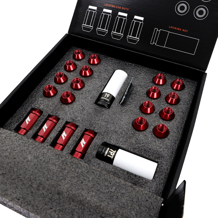 Mishimoto Aluminum Locking Lug Nuts M12x1.25 20pc Set Black - Bull Strap