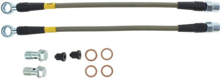 StopTech 02-08 Audi A4 Quattro Rear Stainless Steel Brake Line Kit - Bull Strap