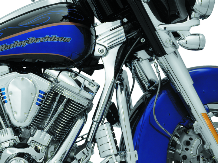 Kuryakyn Deluxe Neck Cover Kit 95-05 Touring Models Chrome - Bull Strap