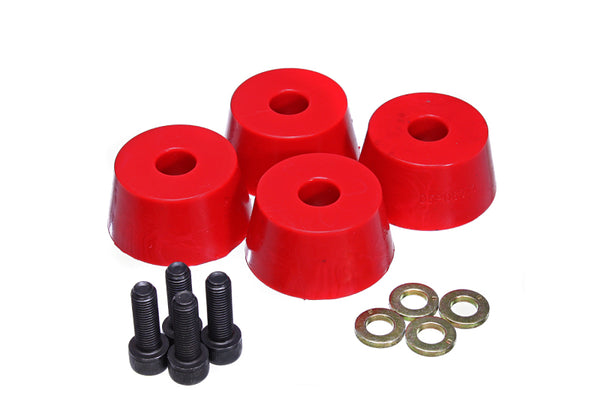 Energy Suspension 96-02 Toyota 4Runner Front Hyper Flex Red Bump Stop Set - Bull Strap
