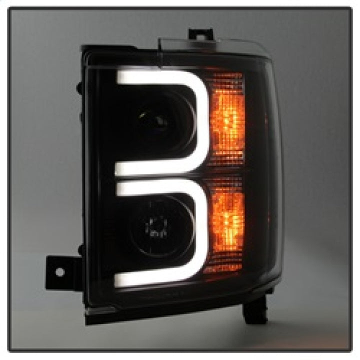 Spyder Chevy Silverado 2014-16 2500 HD Projector Headlights Light Bar DRL Blk PRO-YD-CSHD14-LBDRL-BK - Bull Strap