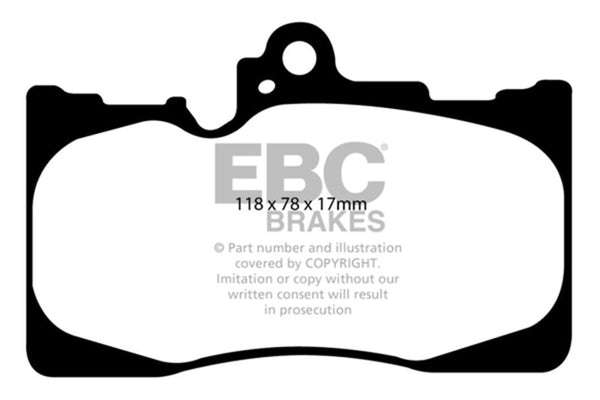 EBC 07-08 Lexus GS350 3.5 RWD Yellowstuff Front Brake Pads - Bull Strap