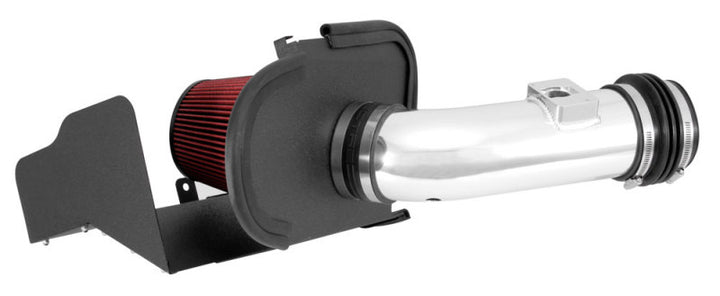 Spectre 03-07 Ford SD V8-6.7L DSL Air Intake Kit - Polished w/Red Filter - Bull Strap