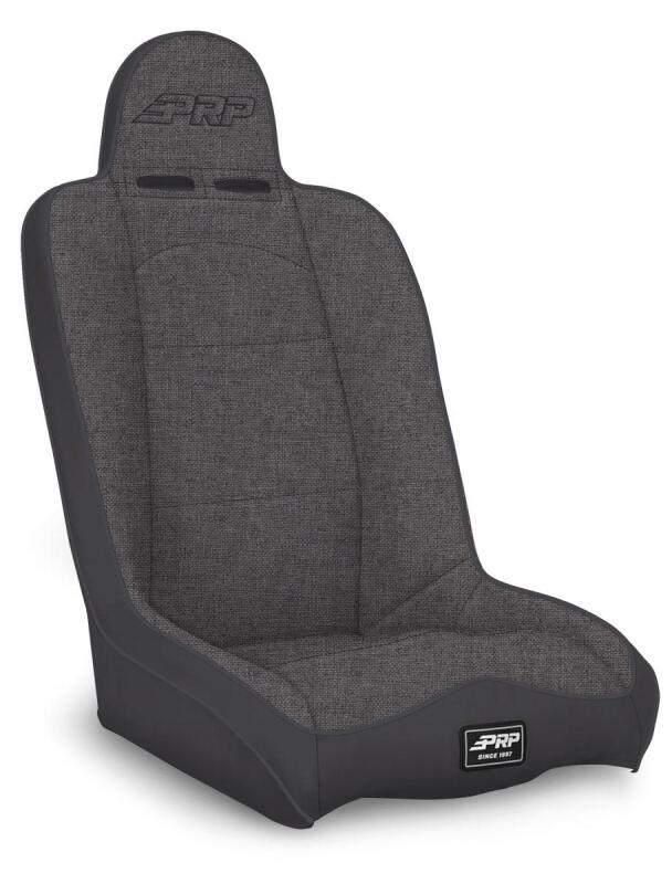 PRP Daily Driver High Back Suspension Seat (Two Neck Slots) - All Grey - Bull Strap