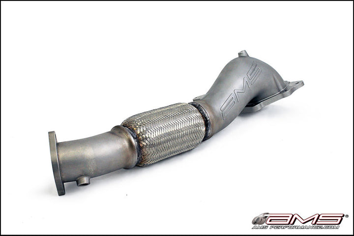 AMS Performance 08-15 Mitsubishi EVO X Widemouth Downpipe w/Turbo Outlet Pipe - Bull Strap