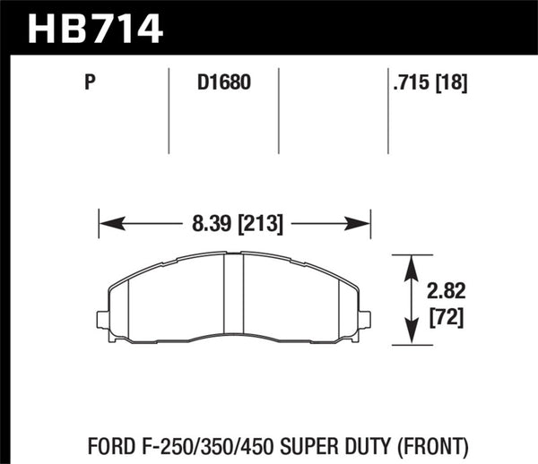 Hawk 2015 Ford F-250/350/450 Super Duty Front Brake Pads - Bull Strap