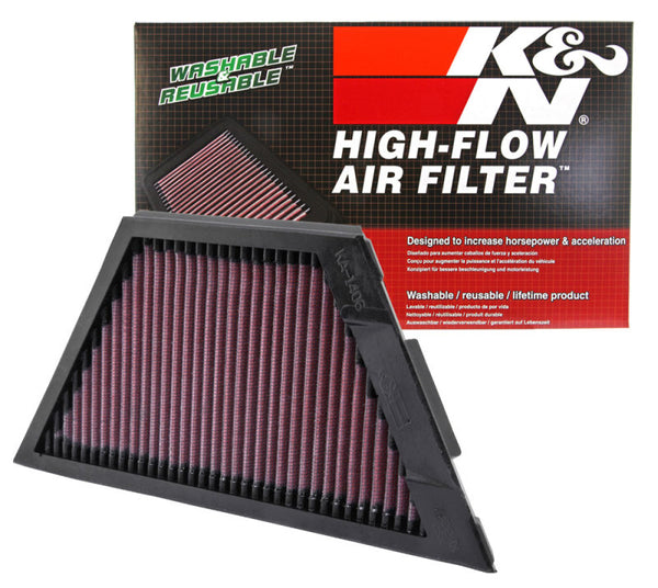K&N Kawasaki ZX1rR Ninja/ZZR1400/1400GTR/ZX14R 11.25in O/S L x 4.75in O/S W Replacement Air Filter - Bull Strap