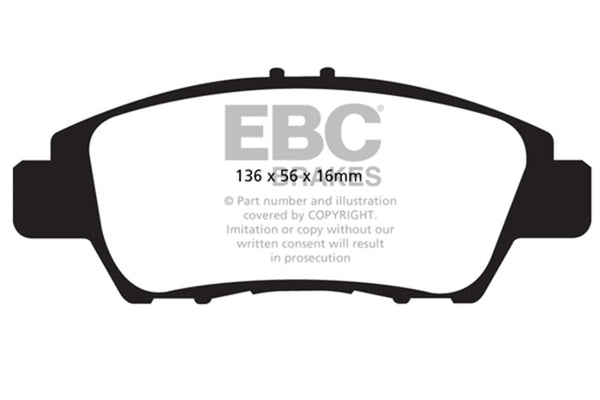 EBC 10-15 Honda CR-Z 1.5LL Hybrid Redstuff Front Brake Pads - Bull Strap