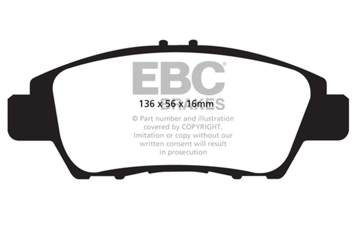 EBC 10-15 Honda CR-Z 1.5LL Hybrid Redstuff Front Brake Pads - Bull Strap
