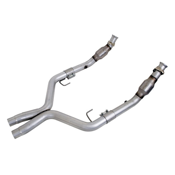 BBK 05-10 Mustang 4.6 GT High Flow X Pipe With Catalytic Converters - 2-3/4 - Bull Strap