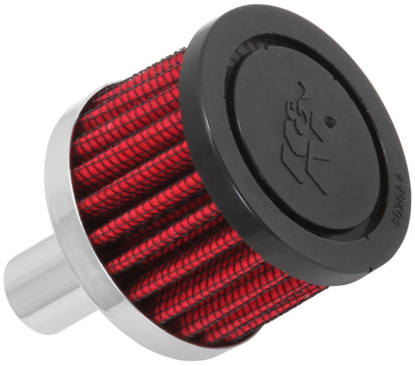 K&N Steel Base Crankcase Vent Filter .625in Vent OD x 2in OD x 1.5in Height - Bull Strap