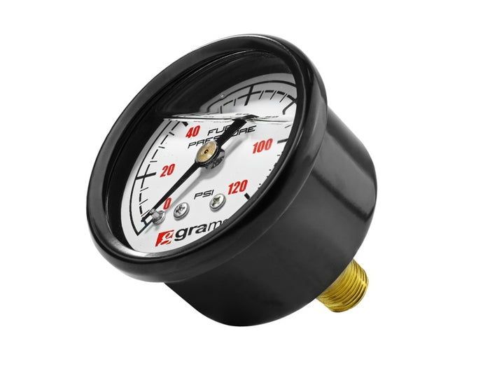 Grams Performance Universal 0-120 PSI Fuel Pressure Gauge - White Face - Bull Strap