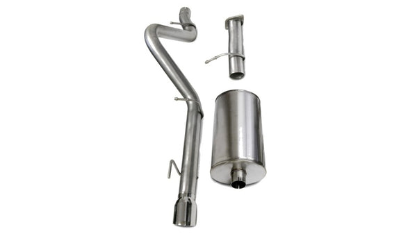 Corsa 2006-2008 Chevrolet Trailblazer SS 6.0L V8 Polished Sport Cat-Back Exhaust - Bull Strap
