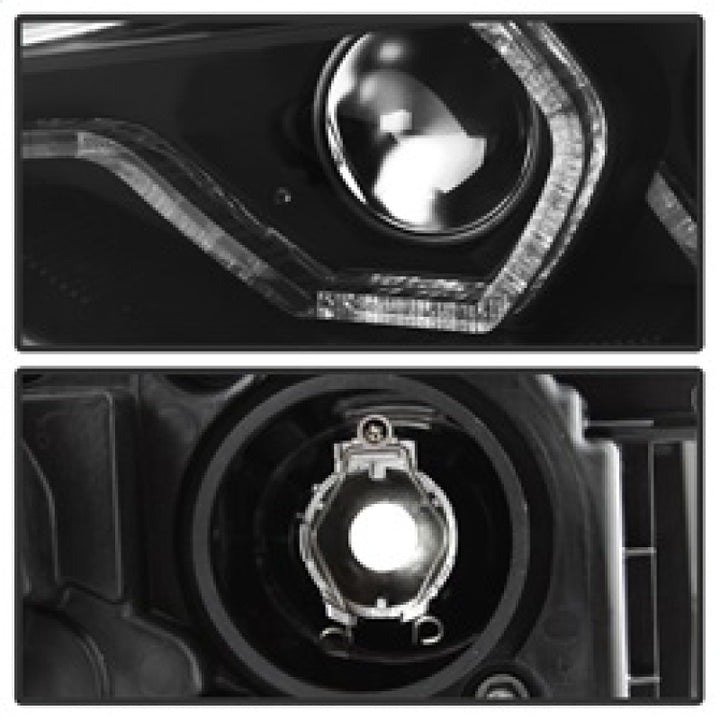 Spyder 12-14 BMW F30 3 Series 4DR Projector Headlights - LED DRL - Black (PRO-YD-BMWF3012-DRL-BK) - Bull Strap