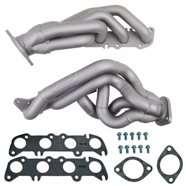 BBK 11-14 Mustang GT Shorty Tuned Length Exhaust Headers - 1-5/8 Titanium - Bull Strap