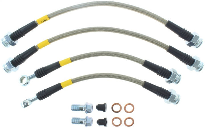 StopTech 04-06 Pontiac GTO Stainless Steel Rear Brake Lines - Bull Strap