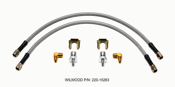 Wilwood Flexline Kit 18inch M10x1.50 IF 1/8-27 NPT 90 Degree - Bull Strap