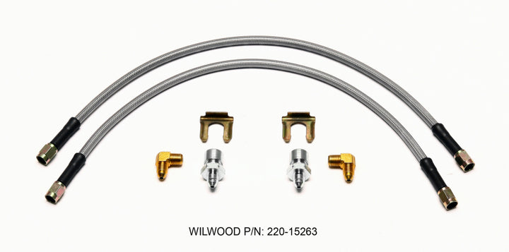 Wilwood Flexline Kit 18inch M10x1.50 IF 1/8-27 NPT 90 Degree - Bull Strap