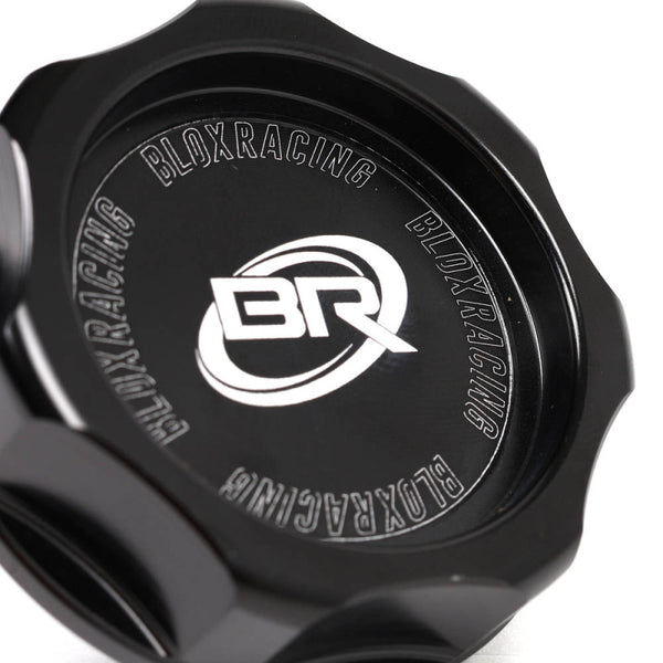 BLOX Racing Billet Honda Oil Cap - Black - Bull Strap
