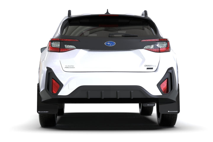 Rally Armor 24-25 Subaru Crosstrek Black UR Mud Flap Grey Logo - Bull Strap