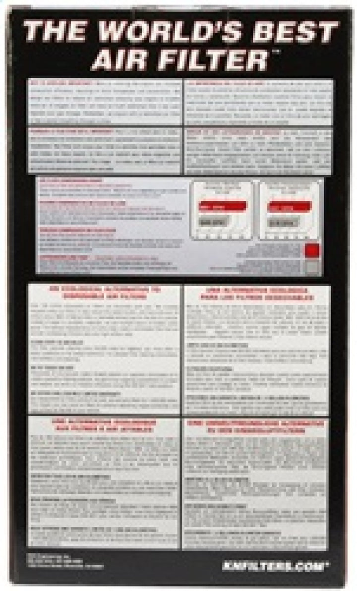 K&N Universal Rubber Filter 2.75in Flange ID x 5.875in Base OD x 4.75in Top OD x 7in Height - Bull Strap