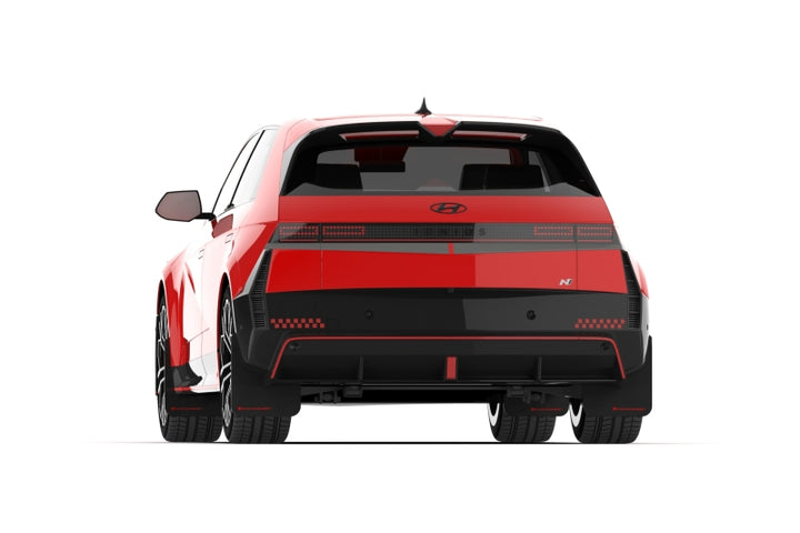 Rally Armor 2025 Hyundai Ioniq 5 N Black Mud Flap w/Light Blue Logo - Bull Strap