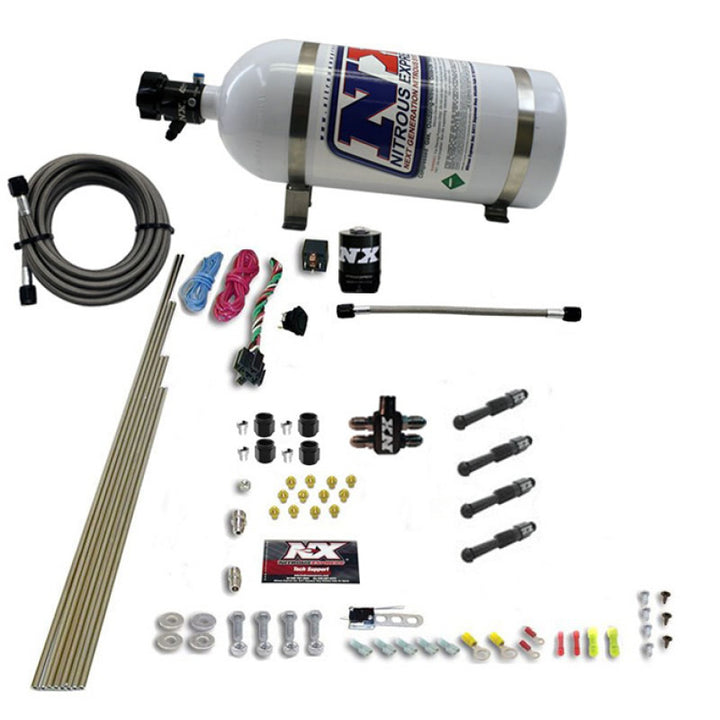 Nitrous Express Dry Direct Port Nitrous Kit 4 Cyl w/10lb Bottle - Bull Strap