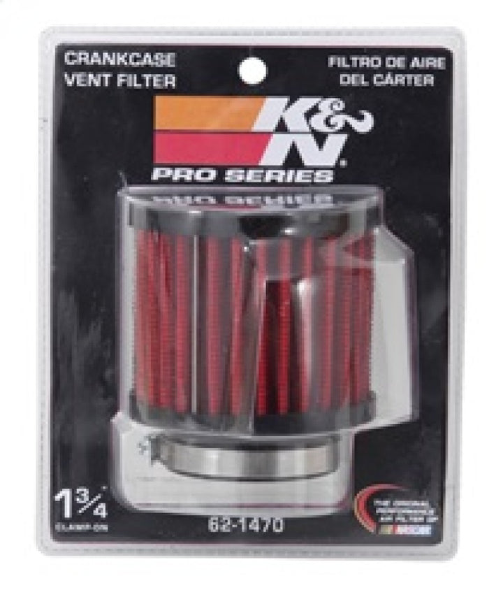 K&N 1.75 inch Vent 3 inch D 2.5 inch H Air Filter - Rubber Top - Bull Strap