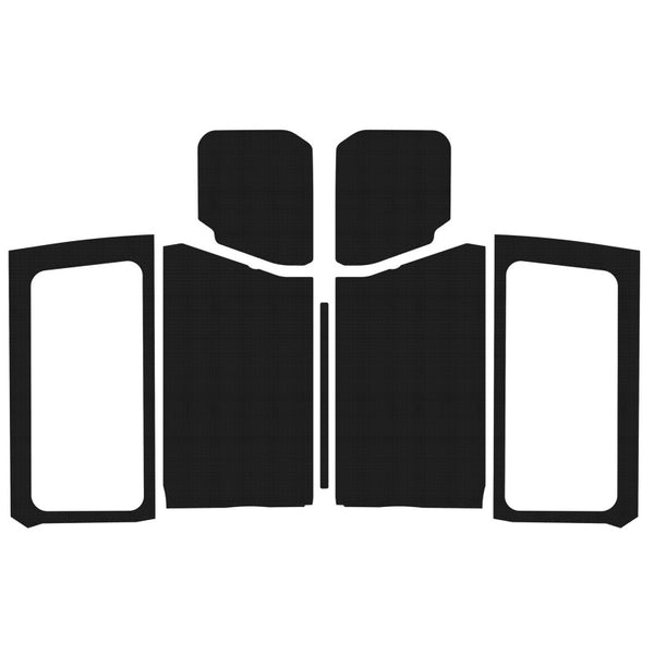 DEI 18-23 Jeep Wrangler JL 2-Door Boom Mat Complete Headliner Kit - 7 Piece - Black - Bull Strap