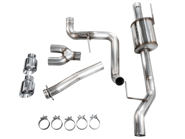 AWE 21-25 Ford F150 (14th Gen Reg Cab) Cat-Back Exhaust - 4.5in Dual Side Exit Chrome Tips - Bull Strap