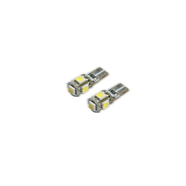 Oracle T10 5 LED 3 Chip SMD Bulbs (Pair) - Cool White - Bull Strap