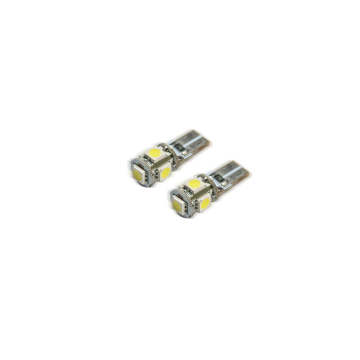 Oracle T10 5 LED 3 Chip SMD Bulbs (Pair) - Cool White - Bull Strap