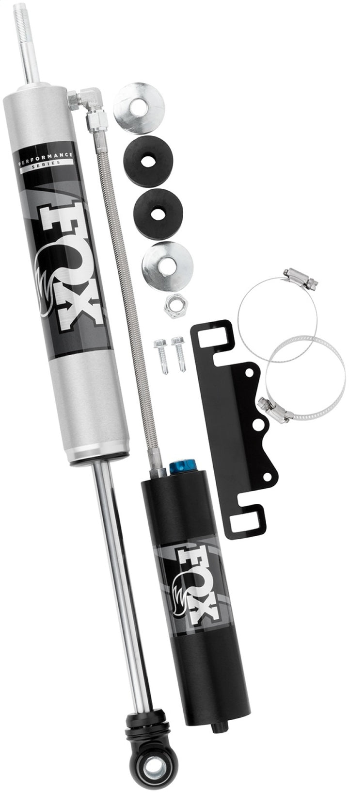 Fox 17-19 Ford F250/F350 2.0 Performance Series Remote Reservoir Adj. Front Shocks 0-1.5in Lift - Bull Strap