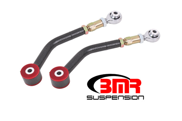 BMR 08-17 Challenger Upper Control Arms On-Car Adj. Rod Ends (Polyurethane) - Black Hammertone - Bull Strap