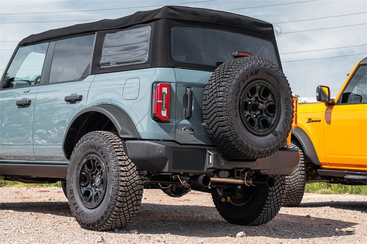 Corsa 21-25 Ford Bronco 2.7L 4-Door 2.75in Cat-Back Dual Rear Exhaust w/ 4in Straight-Cut Black Tips - Bull Strap
