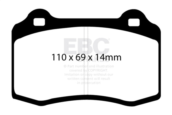 EBC 96-00 Lotus Esprit Turbo 2.0 Turbo GT3 Redstuff Front Brake Pads - Bull Strap