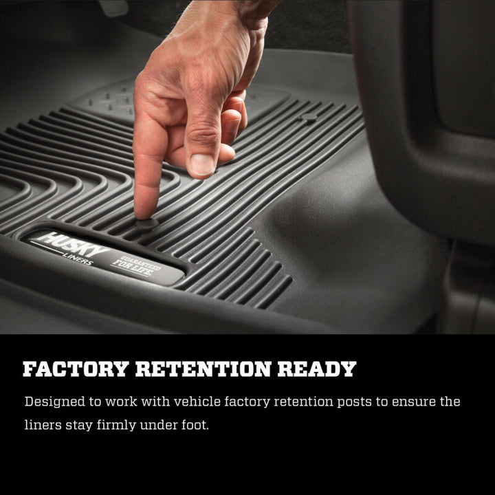 Husky Liners 10-12 Dodge Ram 1500/2500/3500 Crew/Mega Cab X-Act Contour Black Floor Liner (2nd Seat) - Bull Strap