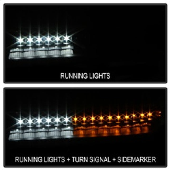 xTune GMC Sierra 99-06 /Yukon 00-06 Headlights & LED Bumper Lights - Black HD-JH-GS99-LED-SET-BK - Bull Strap