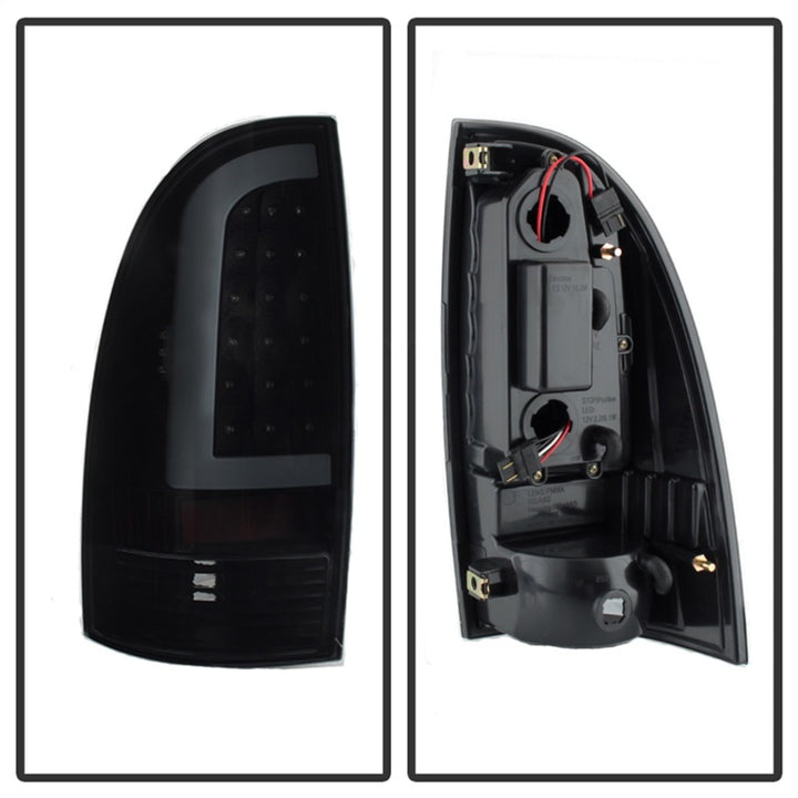 xTune 05-15 Toyota Tacoma (Excl LED Tail Lights) LED Tail Lights - Blk Smk (ALT-ON-TT05-LBLED-BSM) - Bull Strap