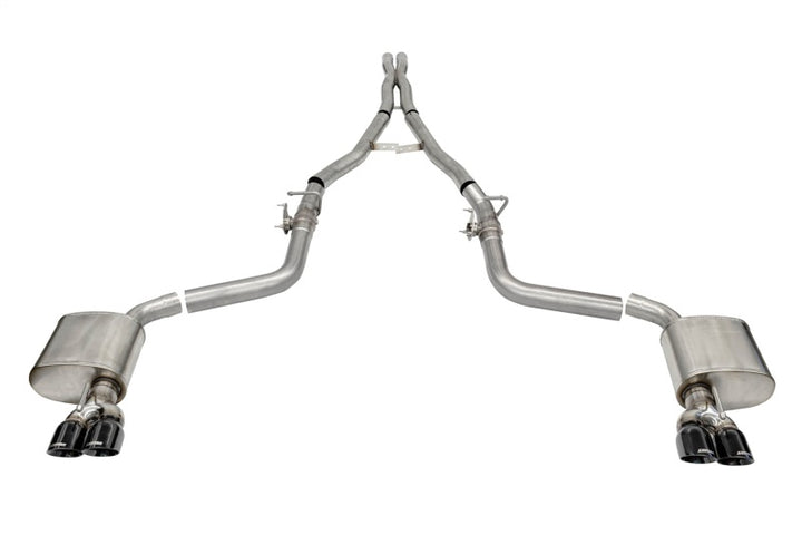 Corsa 15-23 Challenger SRT/Hellcat/Demon/Redeye 2.75in Valved CB DRE w/ Twin 3.5in Pol Blk PVD Tips - Bull Strap
