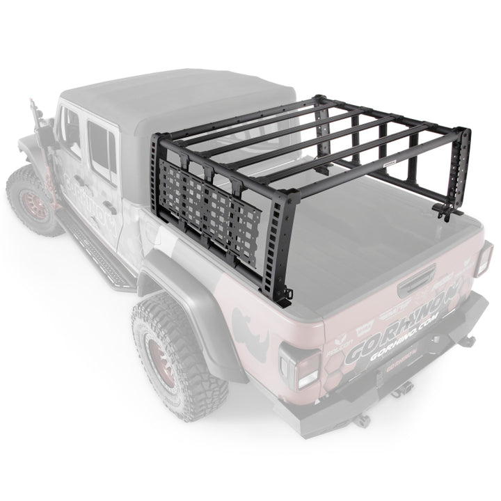 Go Rhino 19-21 Jeep Gladiator XRS Overland Xtreme Rack - Black - Bull Strap