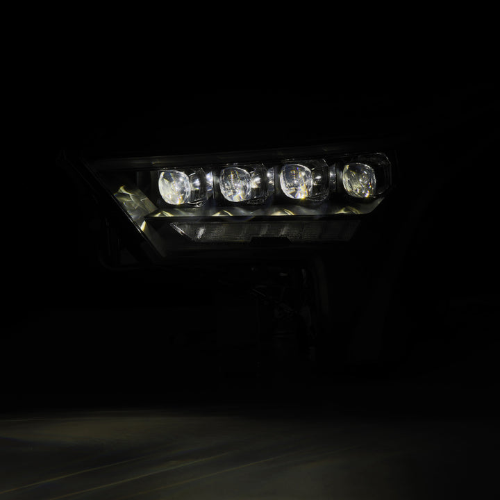 AlphaRex 22-23 Toyota Tundra NOVA-Series Headlights Black w/Amber DRL - Req 810029 OR 810030 - Bull Strap