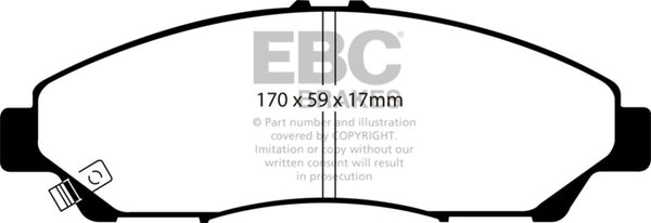 EBC 07-13 Acura MDX 3.7 Greenstuff Front Brake Pads - Bull Strap