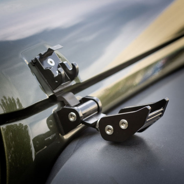 Rugged Ridge 07-18 Jeep Wrangler JK Black Hood Catches - Bull Strap