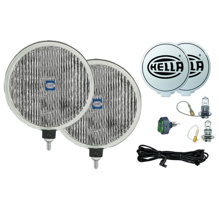 Hella 500 Series 12V H3 Fog Lamp Kit - Bull Strap