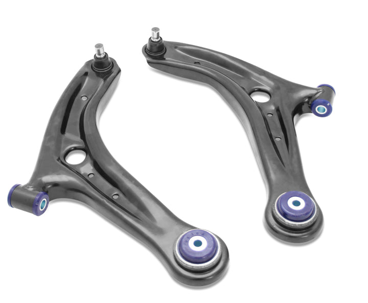 SuperPro 14-19 Ford Fiesta ST Front Lower Control Arm Set w/ Preinstalled SuperPro Bushings - Bull Strap