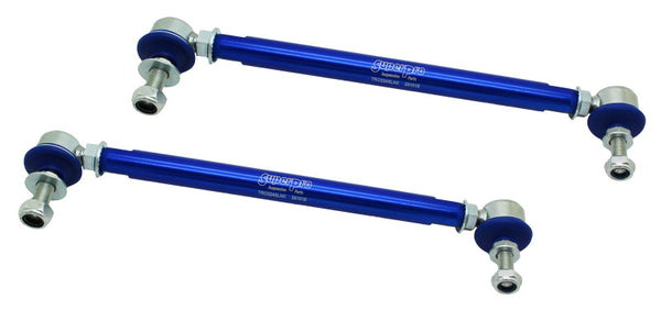 SuperPro 2008 Pontiac G8 Base Front HD Adjustable End Link Set (10mm Studs 300mm-345mm Length) - Bull Strap
