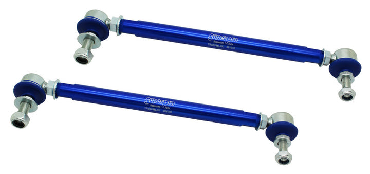 SuperPro 2008 Pontiac G8 Base Front HD Adjustable End Link Set (10mm Studs 300mm-345mm Length) - Bull Strap